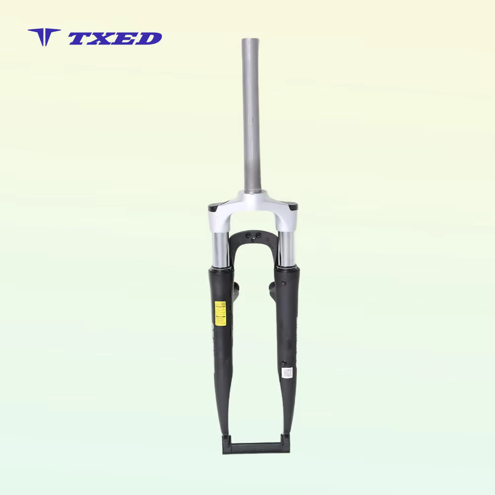 26 Inch Aluminum Suspension Fork 63mm Travel V-Brake Ready Coil Spring for Electric Mountain Bike