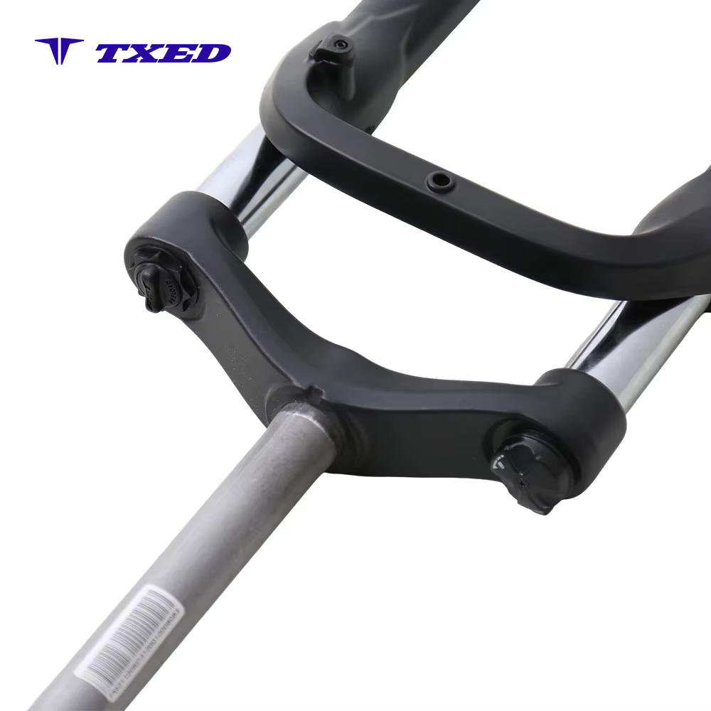 26 Inch Coil Suspension Fork with Straight Steerer Manual Hydraulic Lockout 135mm Dropout Aluminum Legs Matte Black 75mm Travel detail image 5