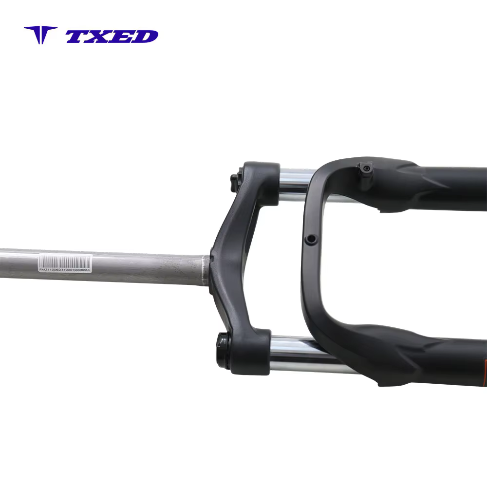 26 Inch Coil Suspension Fork with Straight Steerer Manual Hydraulic Lockout 135mm Dropout Aluminum Legs Matte Black 75mm Travel detail image 6