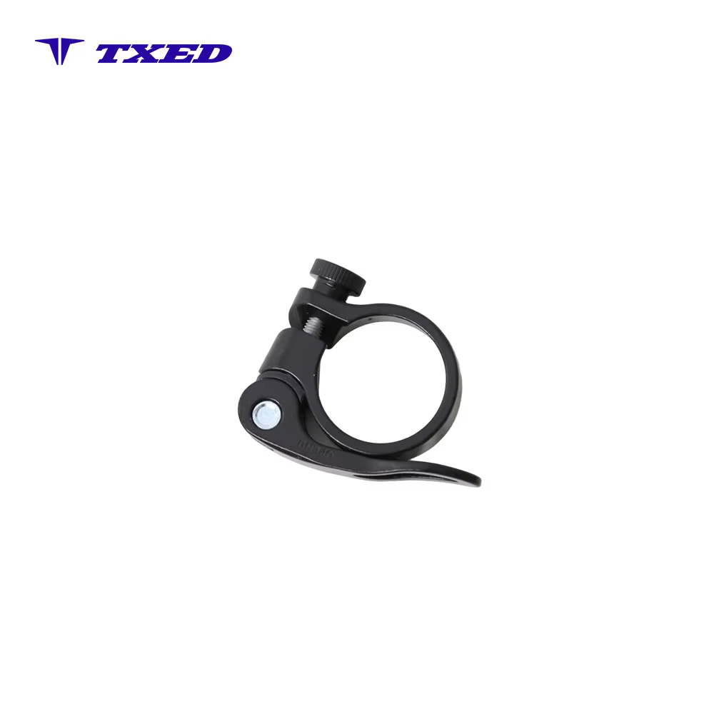 34.9mm Quick Release Aluminum Black Anodized Collar Seatpost Clamp for Bike Seat Tube Fixing detail image 1
