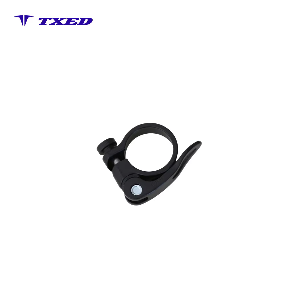 34.9mm Quick Release Aluminum Black Anodized Collar Seatpost Clamp for Bike Seat Tube Fixing detail image 2