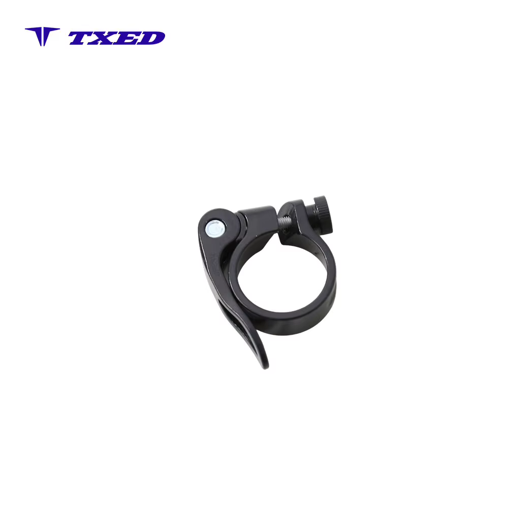34.9mm Quick Release Aluminum Black Anodized Collar Seatpost Clamp for Bike Seat Tube Fixing detail image 3
