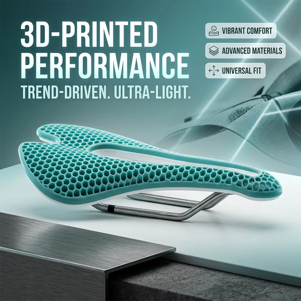 3D Honeycomb Breathable Foam Bike Saddle Shock Absorbing Soft Seat Lightweight Safety Multi Colors Available