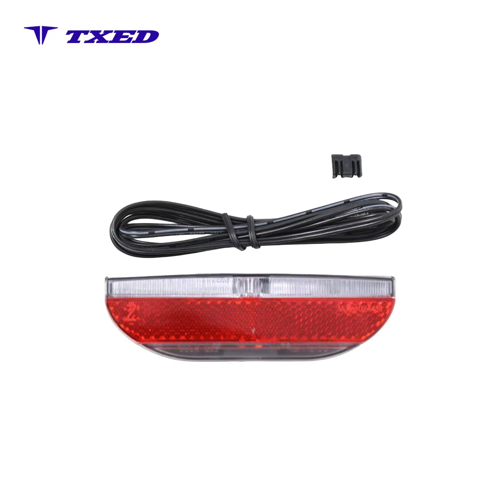 6V IPX4 Waterproof Bicycle Rear Power Light with LED Switch PC Material 2m Wire 80mm Hole Distance detail image 3