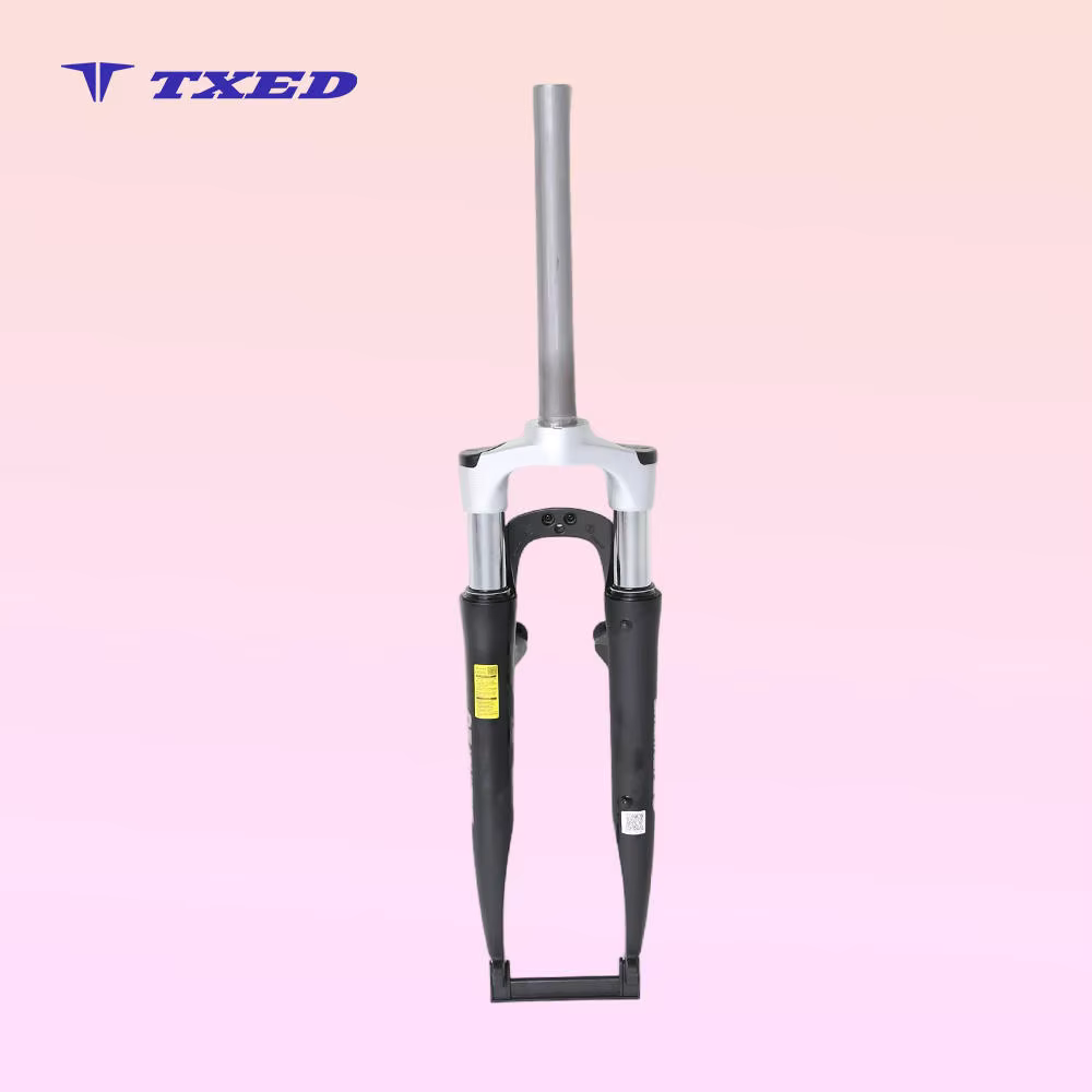 700C 310mm Aluminum Suspension Fork BMX Coil Silver Crown 100mm Dropout V-Brake 63mm Travel YS727 Matte Black