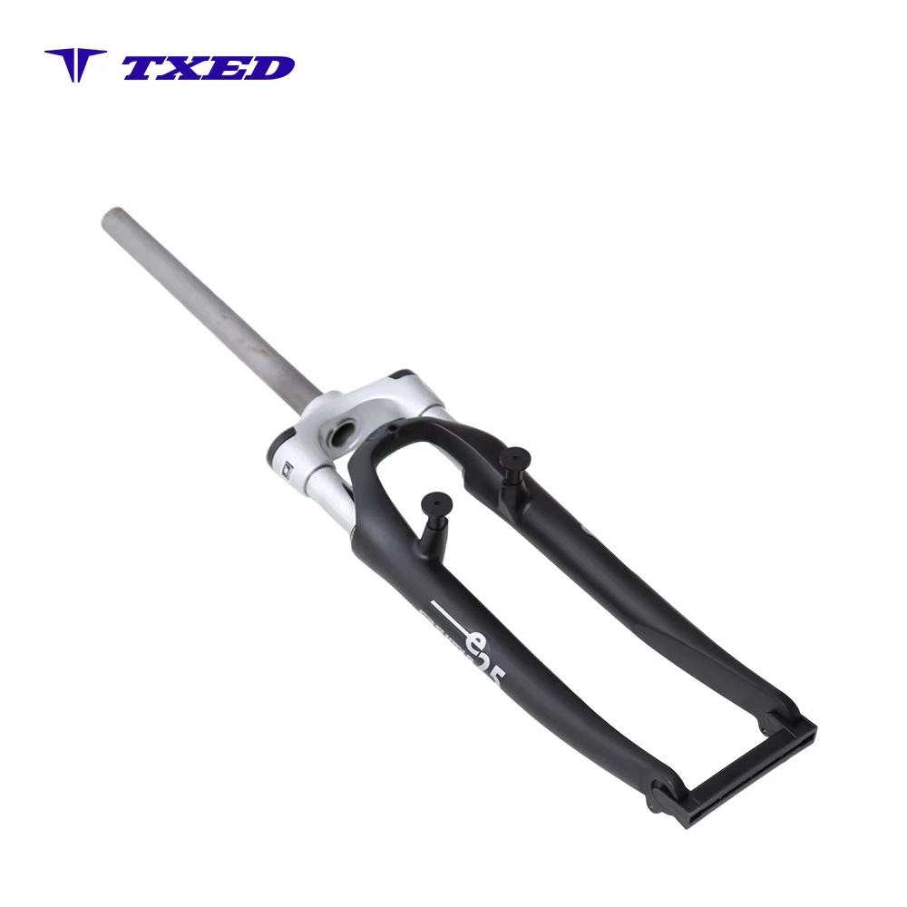 700C Straight Steerer Aluminum Front Fork 100mm Coil Spring 63mm Travel Shock Absorber Road Bike Suspension Fork detail image 2