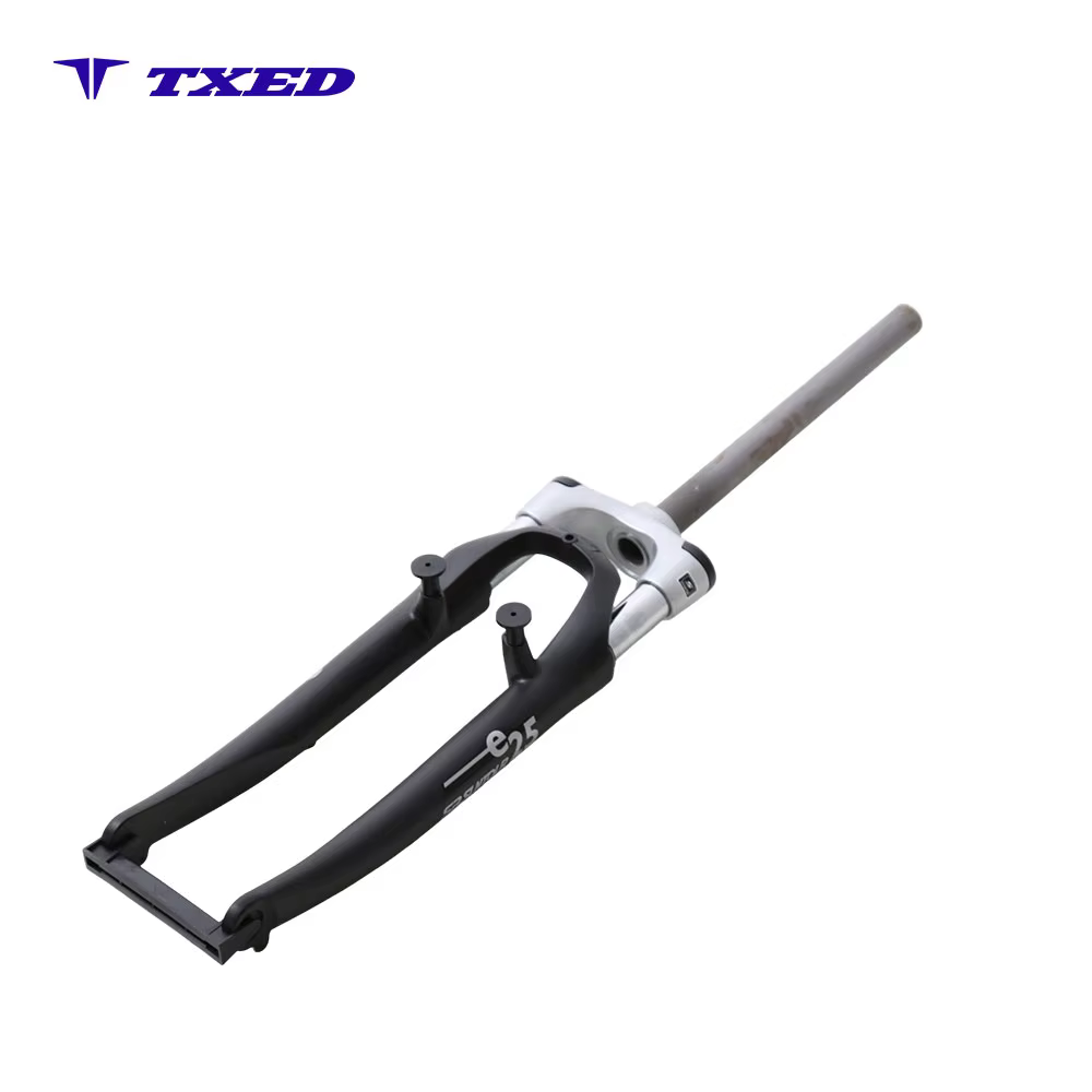 700C Straight Steerer Aluminum Front Fork 100mm Coil Spring 63mm Travel Shock Absorber Road Bike Suspension Fork detail image 3