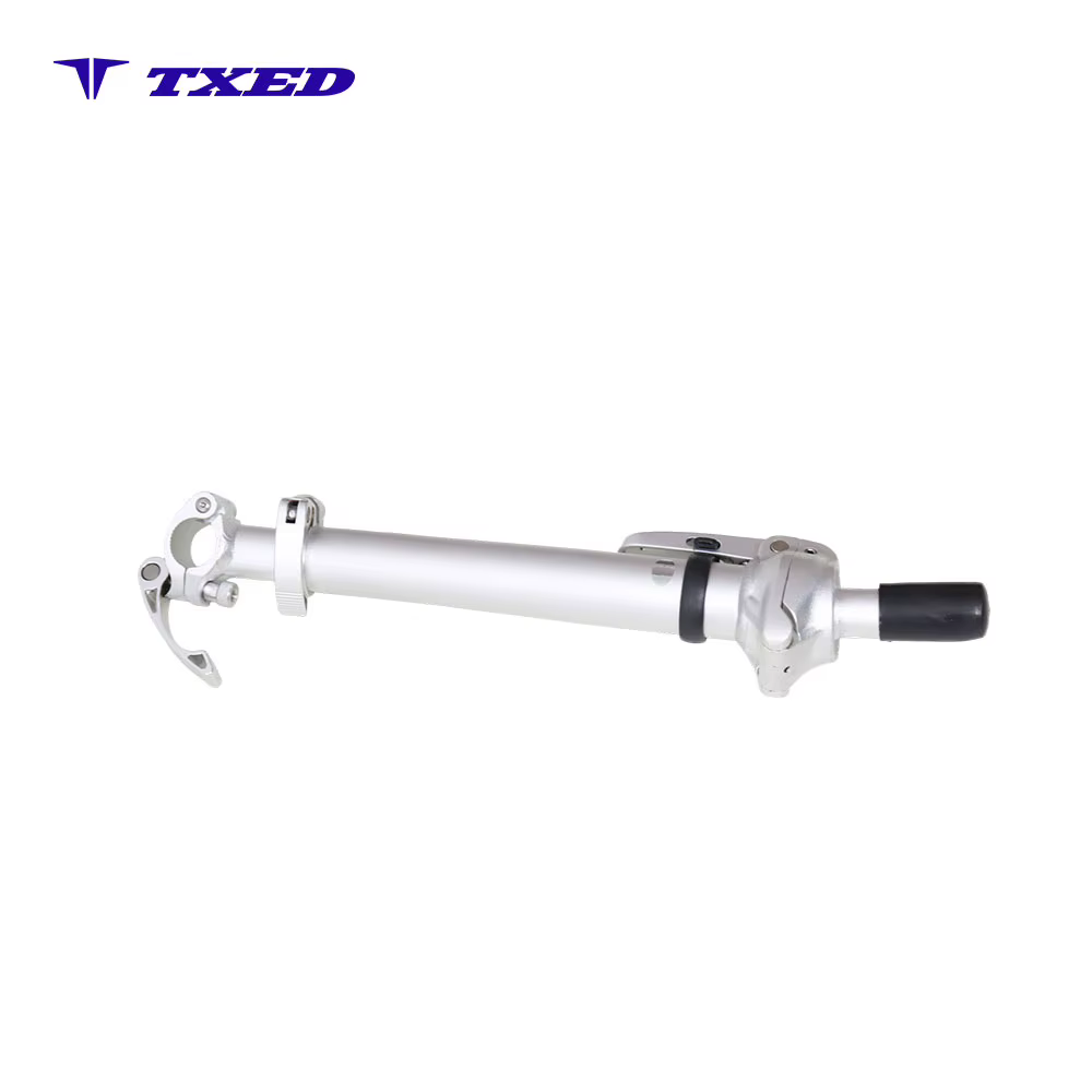 8 Degree Right Bend Threaded Stem Quick Release Round Slot Handlebar With 100mm Safety Line Bicycle Handlebar Stem detail image 2