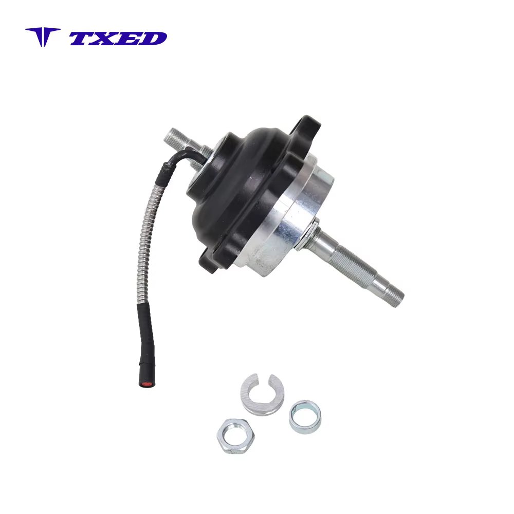 Aluminum Alloy Shock Absorption Rubber 3/8" Steel Axle Disc Brake Compatible Electric Bicycle Front Hub detail image 1