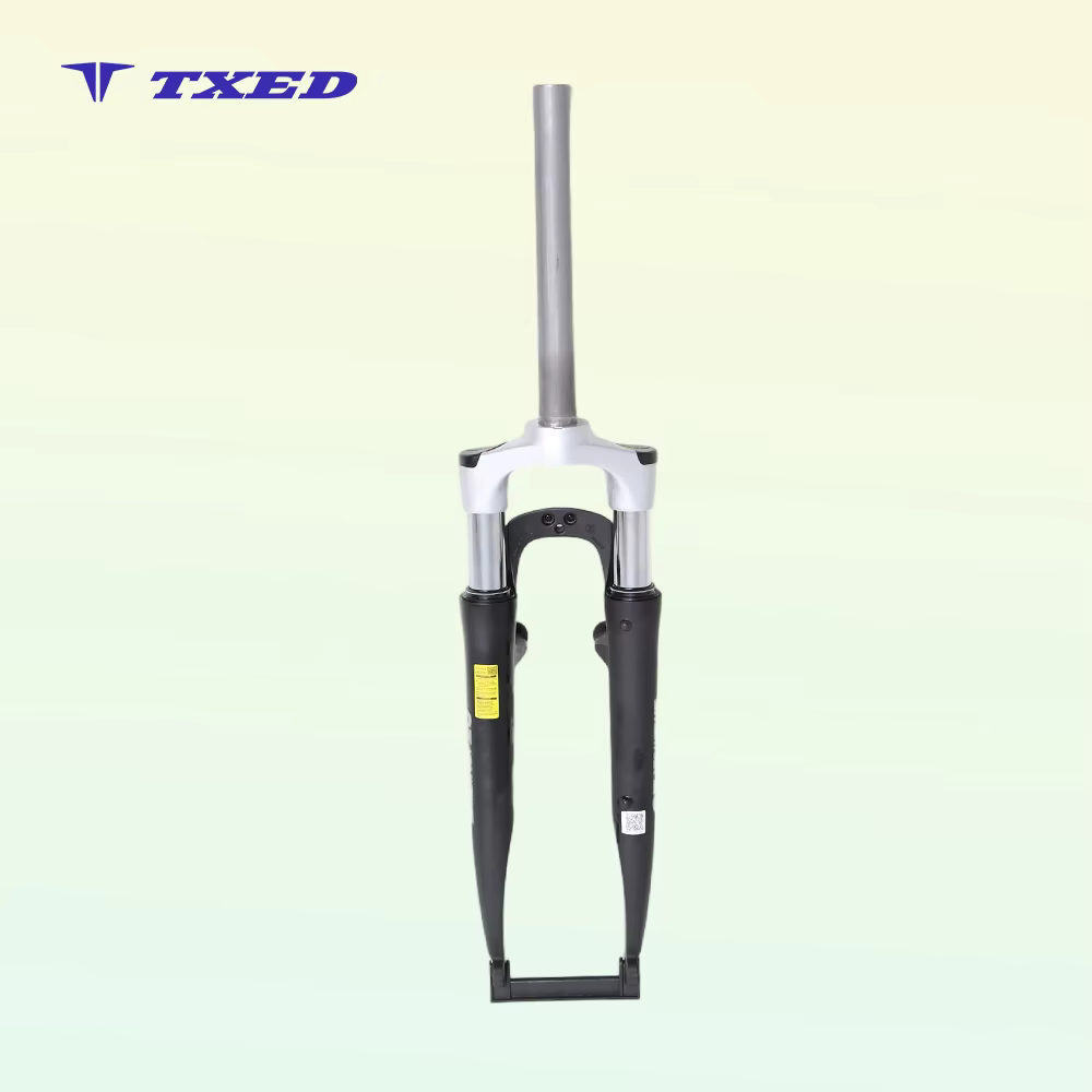 Aluminum Suspension Fork with Coil Spring 63mm Travel Stylish Silver Shoulder V Brake Mounting Ready for BMX & Kids' Bikes