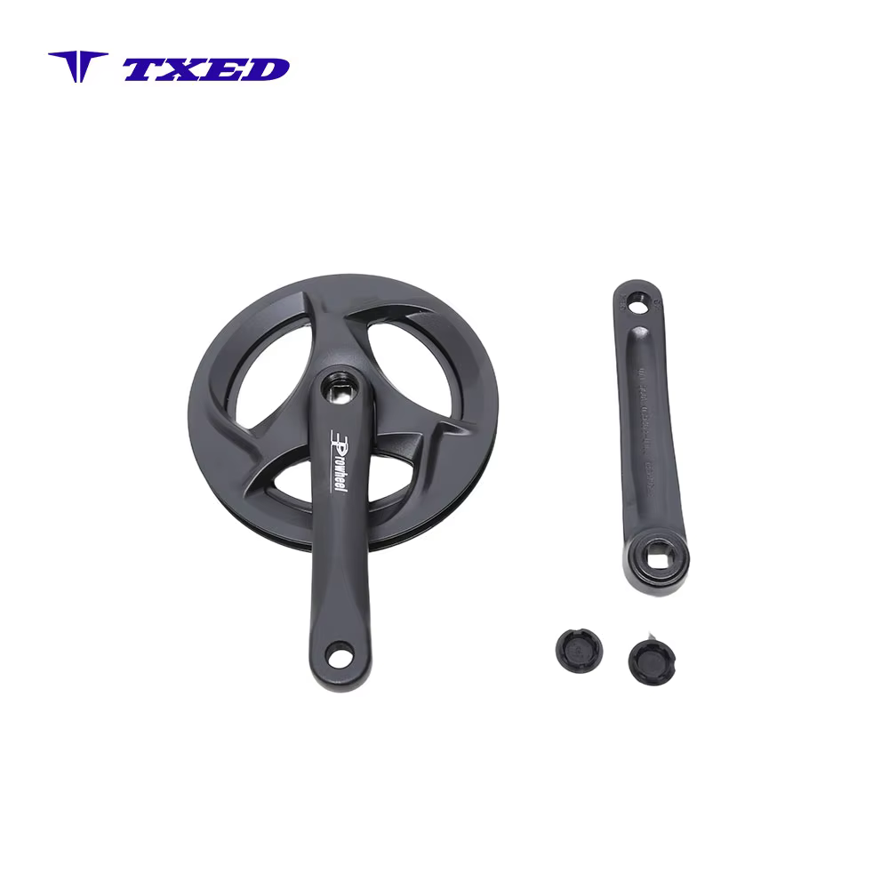 Bicycle Chainwheel and Crank 3/32*42T*170mm*9/16 Black Chainring Double Protectors Aluminum Alloy Crank Set Steel Chainwheel