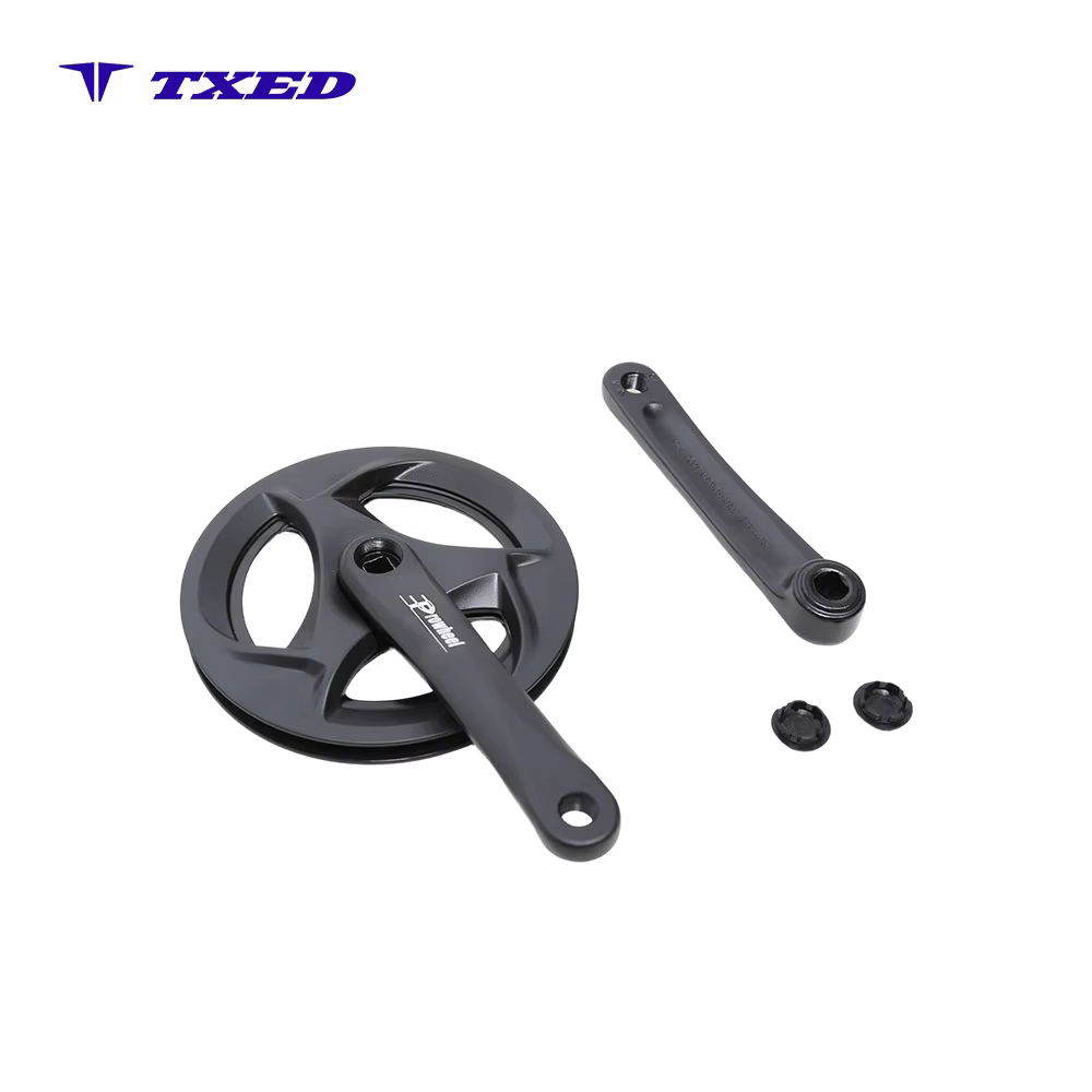 Bicycle Chainwheel and Crank 3/32*42T*170mm*9/16 Black Chainring Double Protectors Aluminum Alloy Crank Set Steel Chainwheel detail image 2