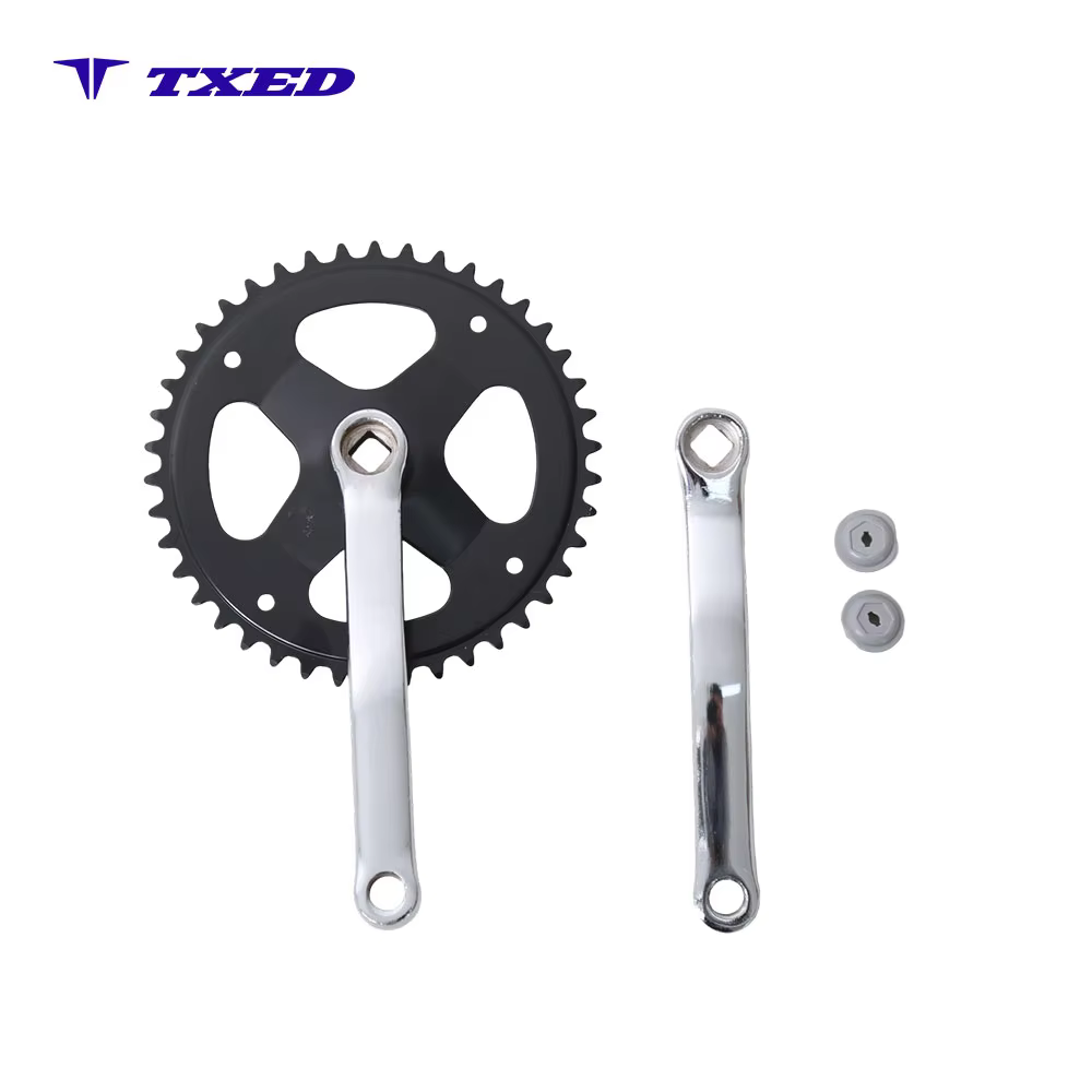 Bicycle Rear Chainwheel 42T 3/32" Square Taper 170mm Black Polished Chainring Electroplated Steel Crank V Brake