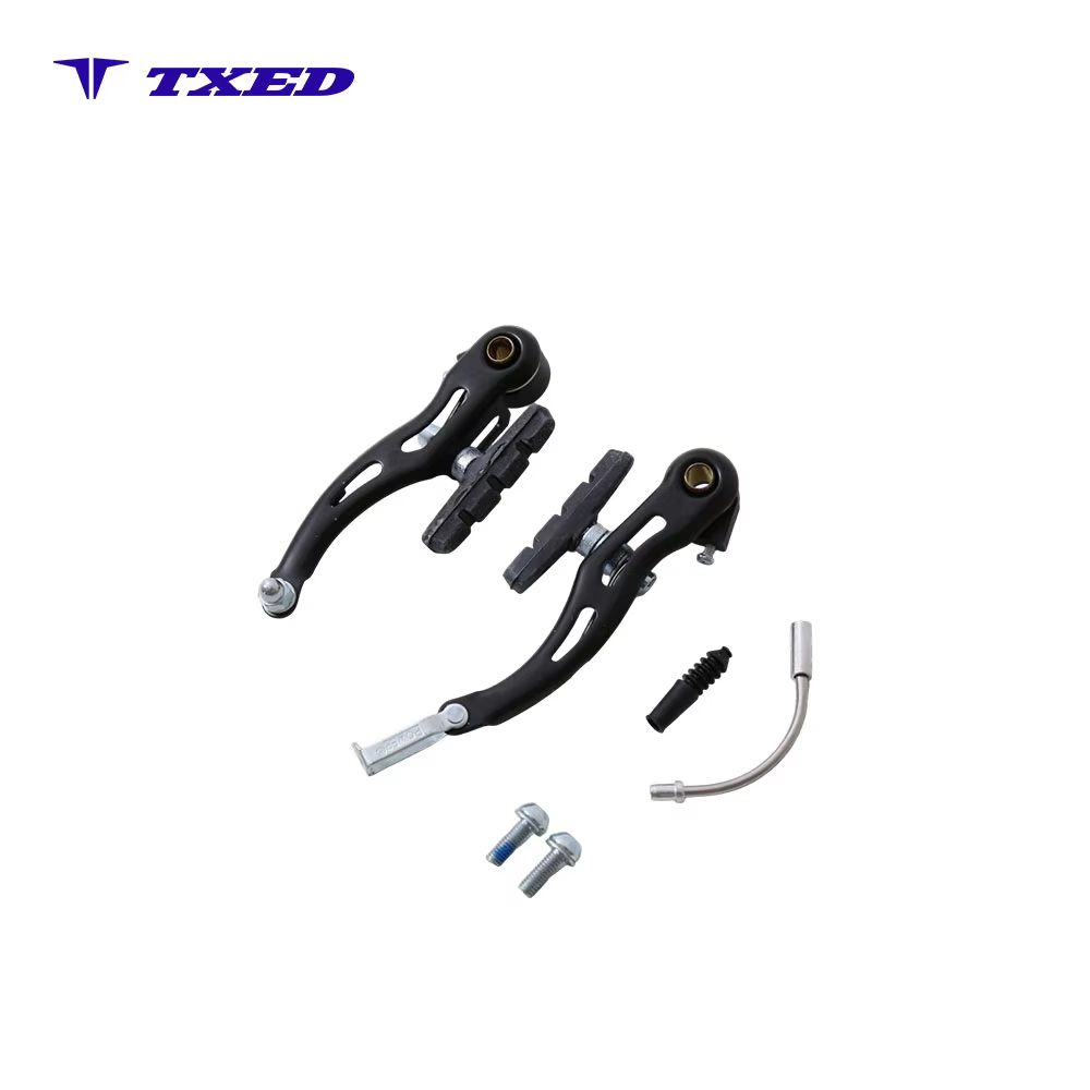Bicycle Set Aluminum Alloy Linear Pull Brake Front Rear MTB City Bike Replacement Brake System Black 3-finger Lever
