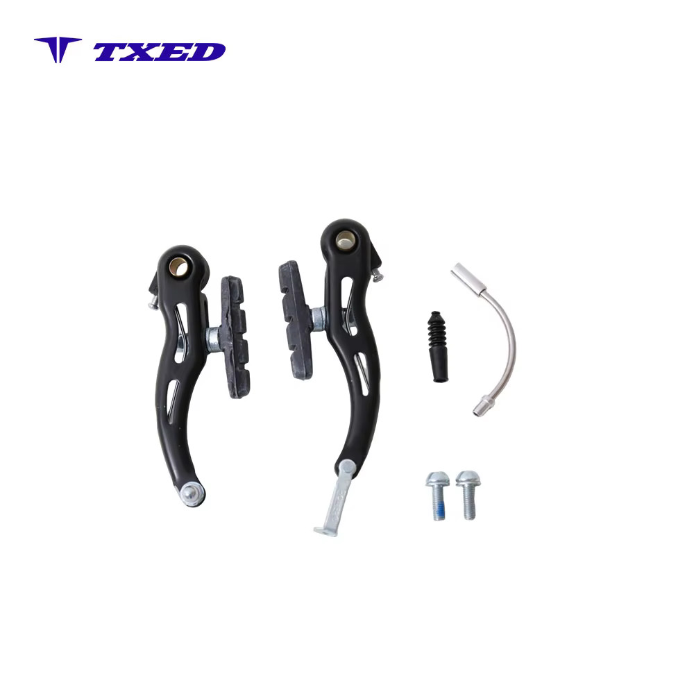 Bicycle Set Aluminum Alloy Linear Pull Brake Front Rear MTB City Bike Replacement Brake System Black 3-finger Lever detail image 1