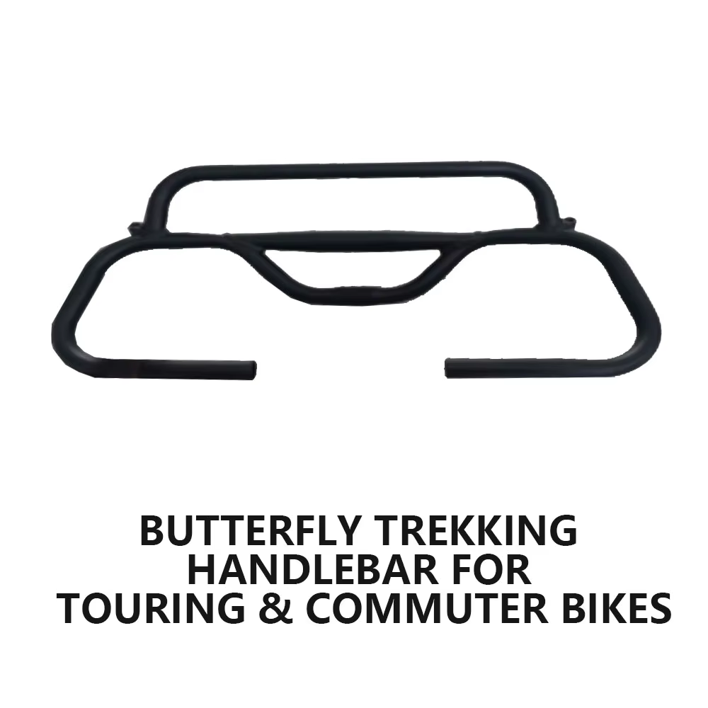 Black Aluminum Alloy Comfortable Bike Butterfly Handlebar for Long-Distance Cycling Jiangshan Brand Made in China detail image 1