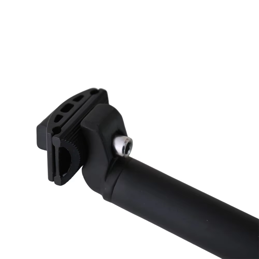 Black Aluminum Alloy Seat Post 27.2x300mm with Black Aluminum Clamp Head and Safety Line for MTB & E-Bike