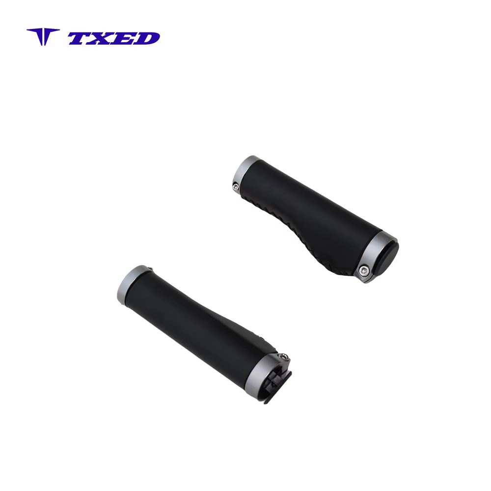 Comfortable Mountain Bike E-bike Grip Microfiber Leather Black Titanium Aluminum Ring 135mm Model XL-B13 detail image 4