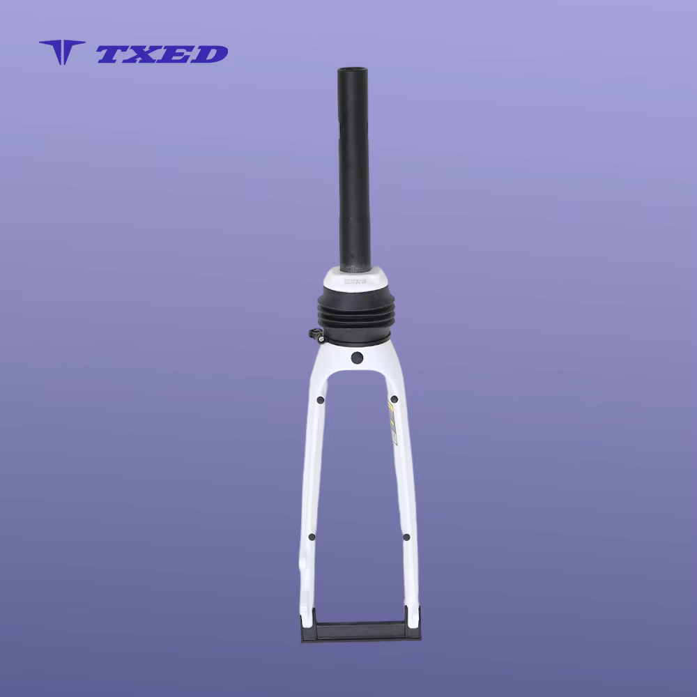 Durable 27.5-Inch Aluminum Suspension Front Fork with Coil Spring 100mm Travel Disc Brake Compatible for BMX & E-Bike Rides