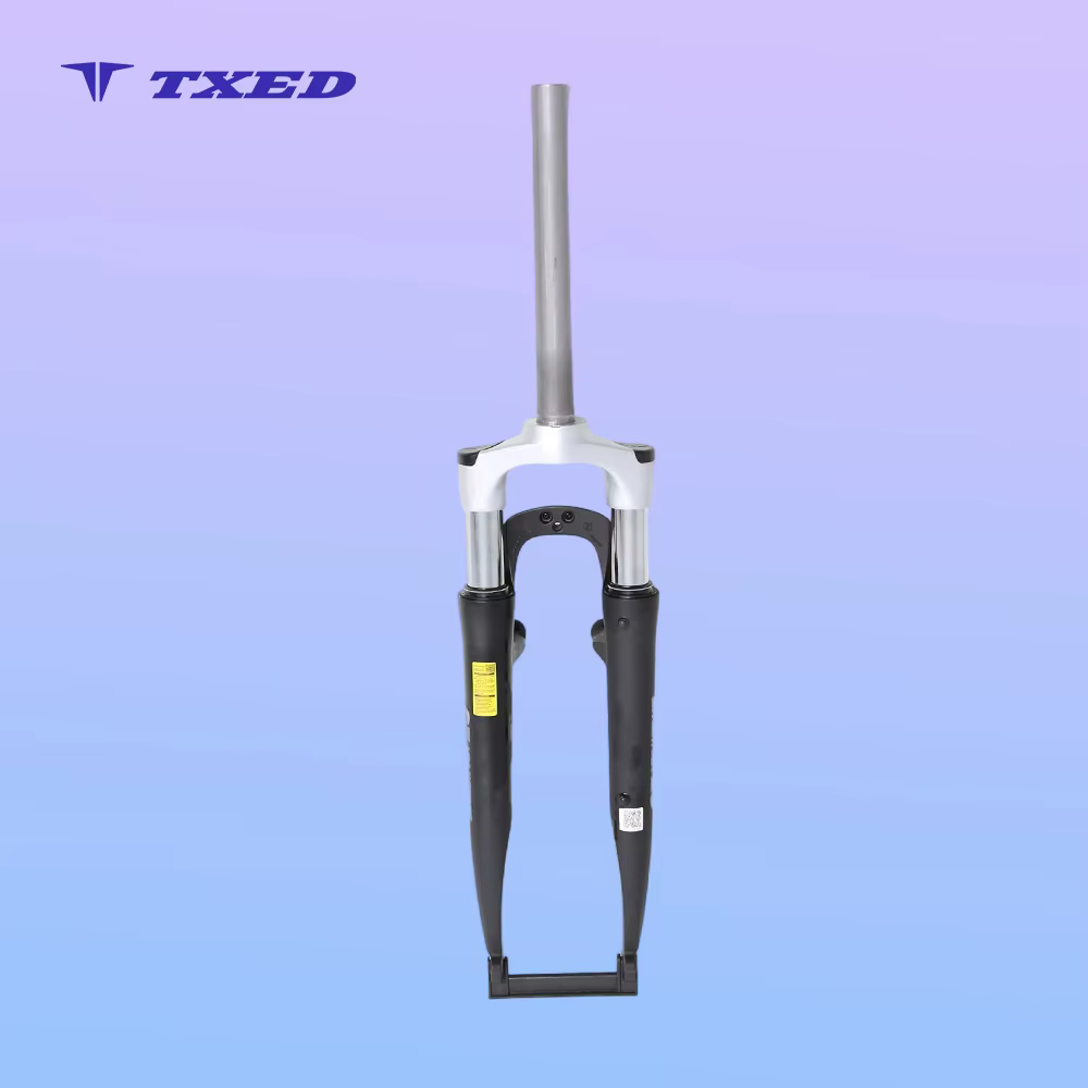 Durable TXED Aluminum Suspension Front Fork Coil Spring 63mm Travel 26-Inch Disc Brake Bicycle BMX Road Bikes Kids' Bikes Fat