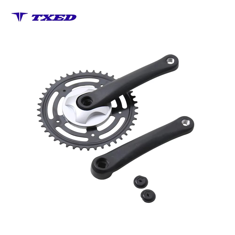 Exercise Bike Crankset Direct Drive 3/32" 44T 170mm Single Speed with Aluminum Material and Silver Chain Guard detail image 3
