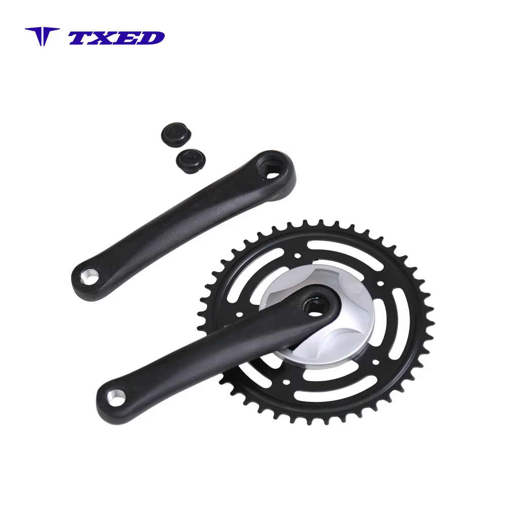Exercise Bike Crankset Direct Drive 3/32" 44T 170mm Single Speed with Aluminum Material and Silver Chain Guard detail image 4
