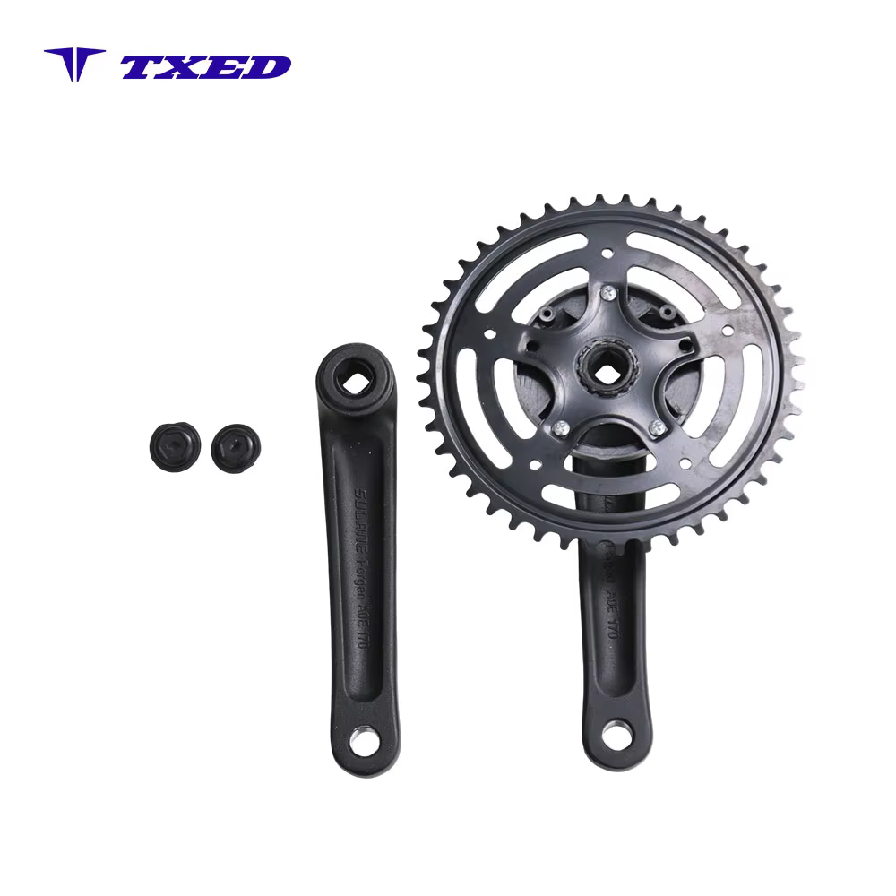 Exercise Bike Crankset Direct Drive 3/32" 44T 170mm Single Speed with Aluminum Material and Silver Chain Guard detail image 5