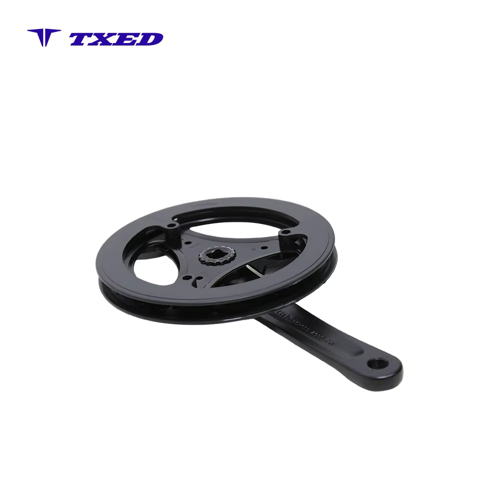 Four-corner Heart BMX Road Bicycles Crankset 3/32"x42T X170MM X9/16" Black Toothed Disc Anodized Aluminum Lightweight Alloy detail image 4