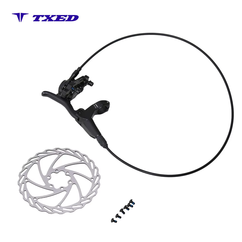 Front Hydraulic Disc Brake Aluminum Caliper 160mm Stainless Steel Rotor 850mm Oil Hose Left Lever for Electric Mountain Bike detail image 1