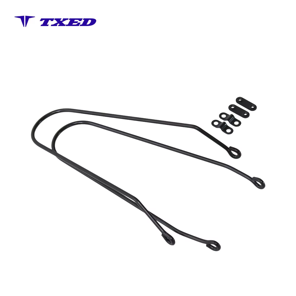 Fuxing TXED01 20 Inch Bicycle Mudguard Stay 4.5mm Steel Wire Matte Black Bike Fender Mounting Bracket Set for 58mm Curved detail image 2