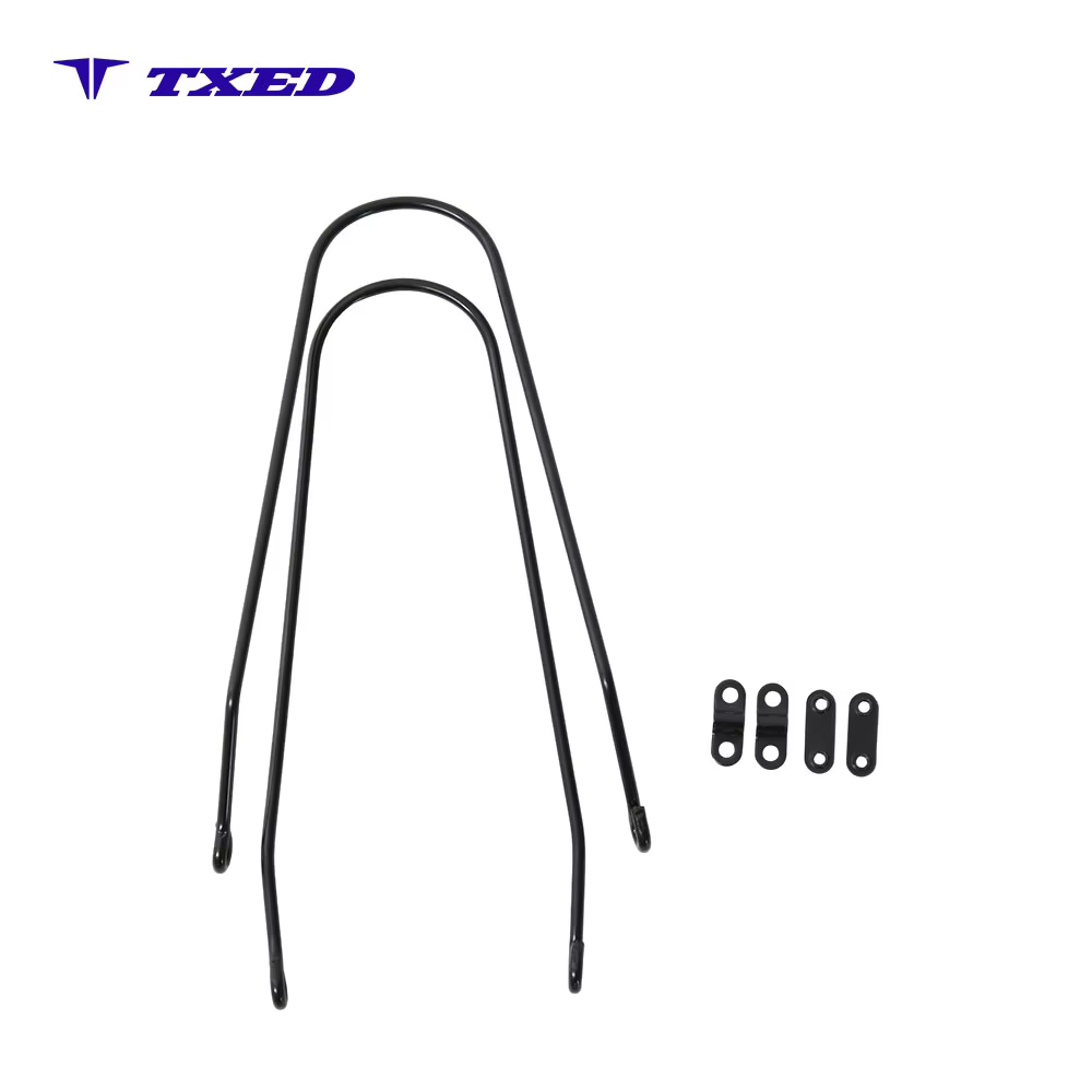 Fuxing TXED01 20 Inch Bicycle Mudguard Stay 4.5mm Steel Wire Matte Black Mounting Bracket Set with Anti-shake Fixing 58mm Curved