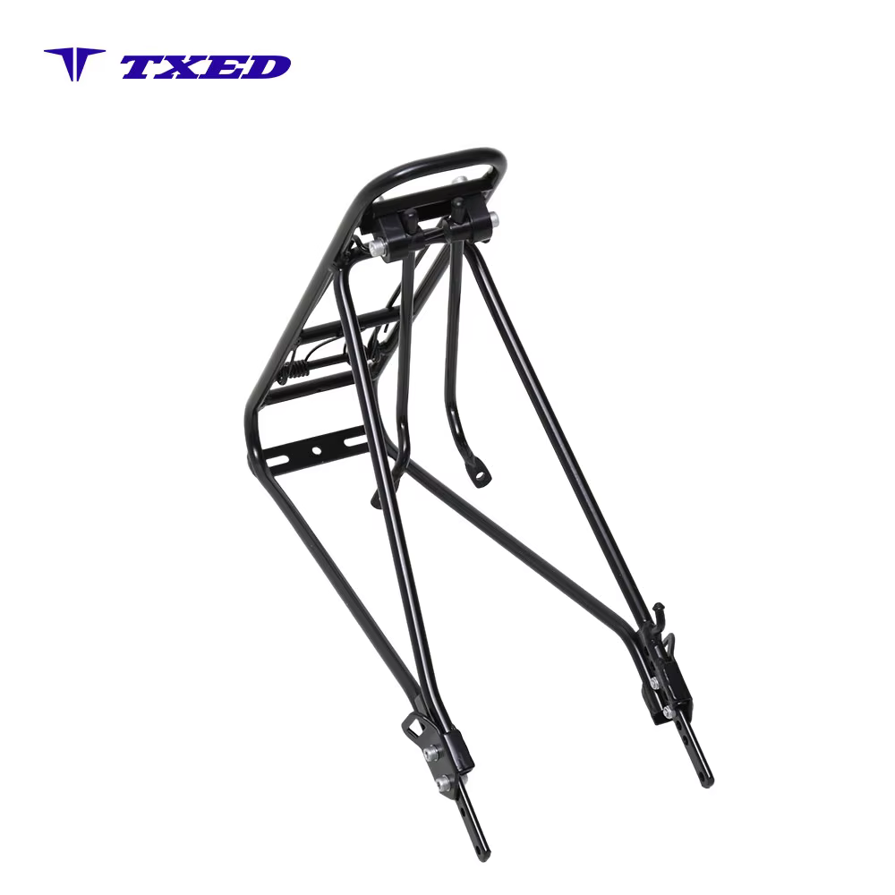 Hengtong 26 Inch Aluminum Bicycle Rear Carrier with Spring Clip 25kg Load Capacity Matte Black Finish for Cargo and Passenger detail image 2
