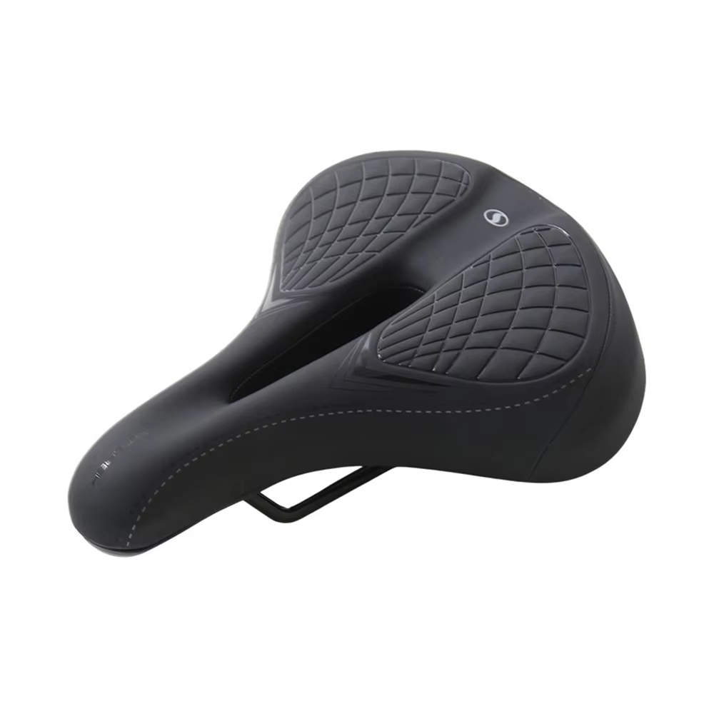 High Comfort Custom Logo Leather Simple Safety Ebike Bicycle Saddle Spring Suspension Warning Light