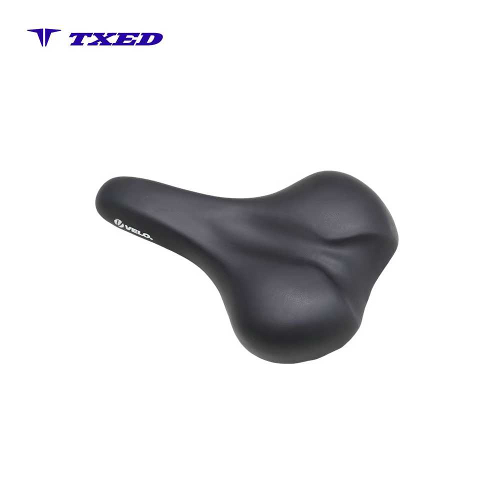 High Visibility Durable Leather Simple Style Ventilation High Rebound Foaming Road Bicycle Saddle detail image 4