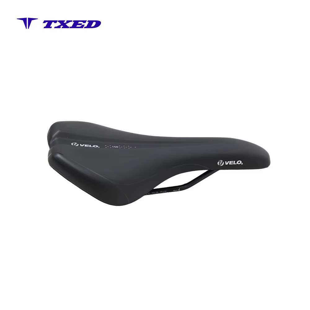 High Visibility Durable Leather Simple Style Ventilation High Rebound Foaming Road Bicycle Saddle detail image 6