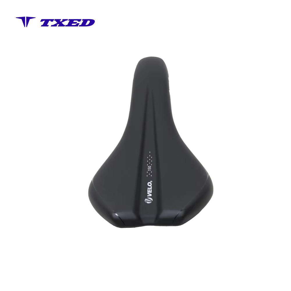 High Visibility Durable Leather Simple Style Ventilation High Rebound Foaming Road Bicycle Saddle detail image 7
