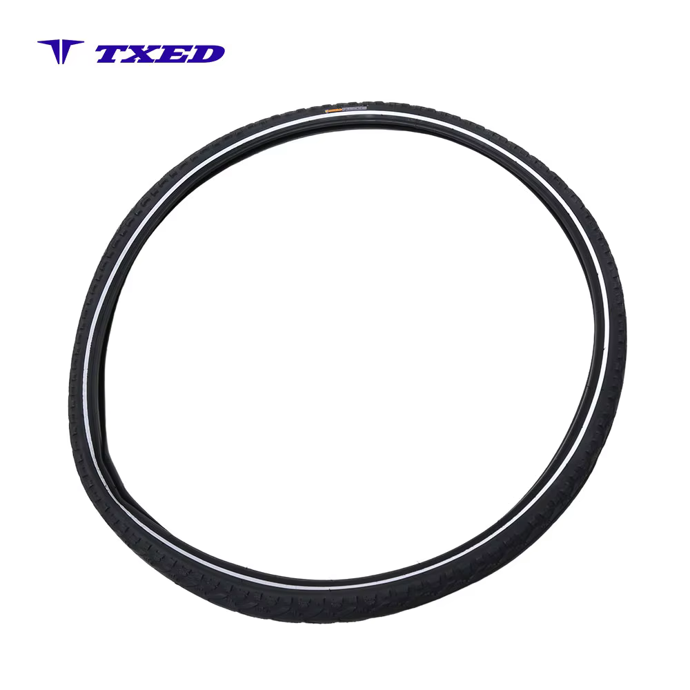 Jianda K935 700C X 42C Black Rubber Tire BMX Road Bike KNOBBY Tread 55%+ Rubber Puncture-Resistant Layer Reflective 60tpi