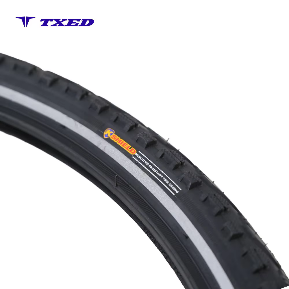Jianda K935 700C X 42C Black Rubber Tire BMX Road Bike KNOBBY Tread 55%+ Rubber Puncture-Resistant Layer Reflective 60tpi detail image 3