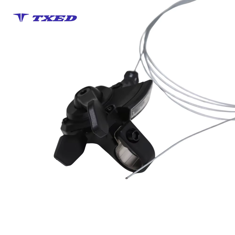 LanTu OEM Aluminum Alloy Bicycle Shifter Lever 9 Speed Adjustable Waterproof with Cable for Electric Bike Transmission Parts