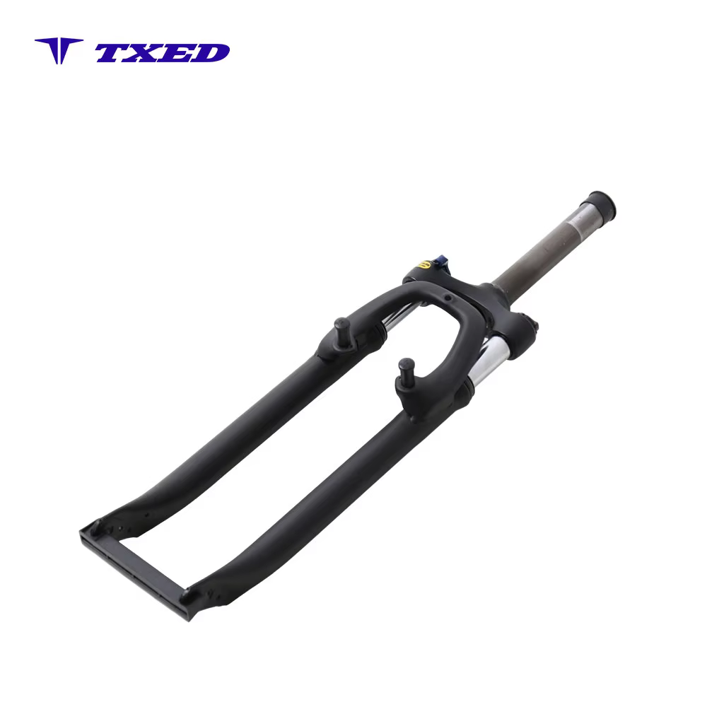 Lightweight Aluminum BMX Coil Suspension Fork Mechanical Lockout Threaded Design Smooth Riding 26 Inch 50MM Travel Bicycle Fork detail image 2