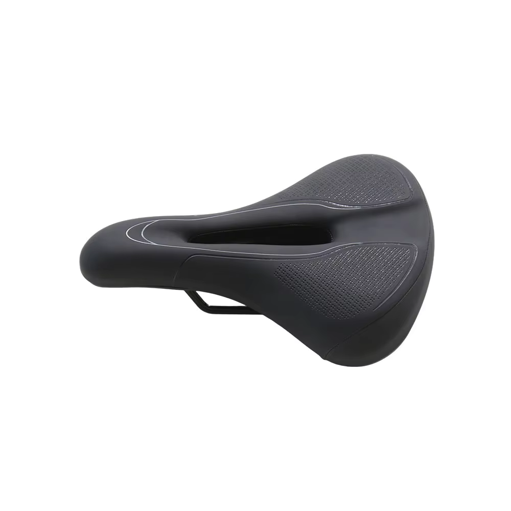 Premium Leather Wide Comfort Built-in Warning Light Ergonomic Foam Padded Waterproof Unisex Adults All Seasons Bicycle Saddle
