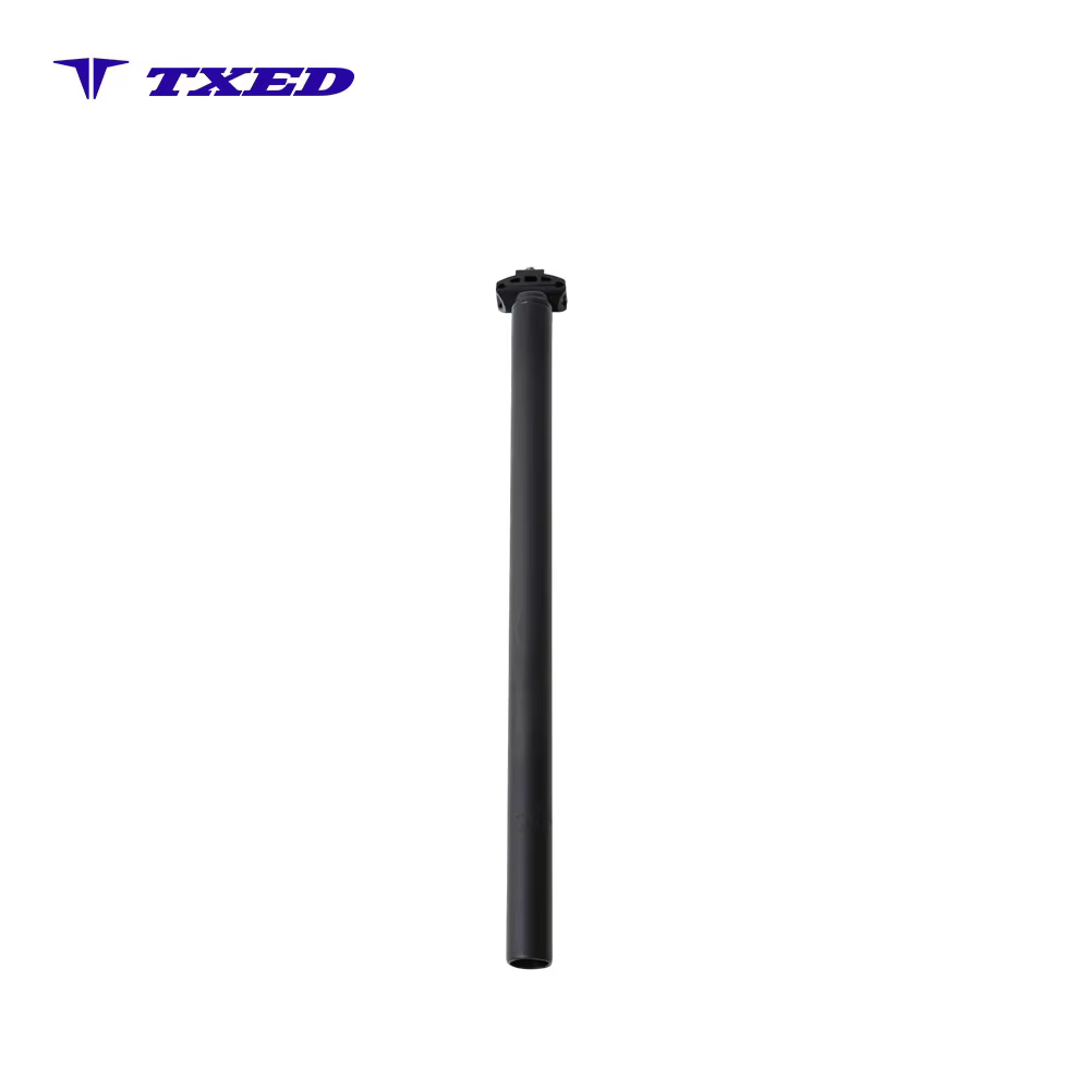 Shunmeng SM-2200 30.4x2.4T Matte Black Anodized Aluminum Seat Post with Anti-drop Safety Wire for Bicycle