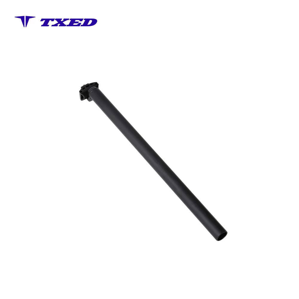 Shunmeng SM-2200 30.4x2.4T Matte Black Anodized Aluminum Seat Post with Anti-drop Safety Wire for Bicycle detail image 2