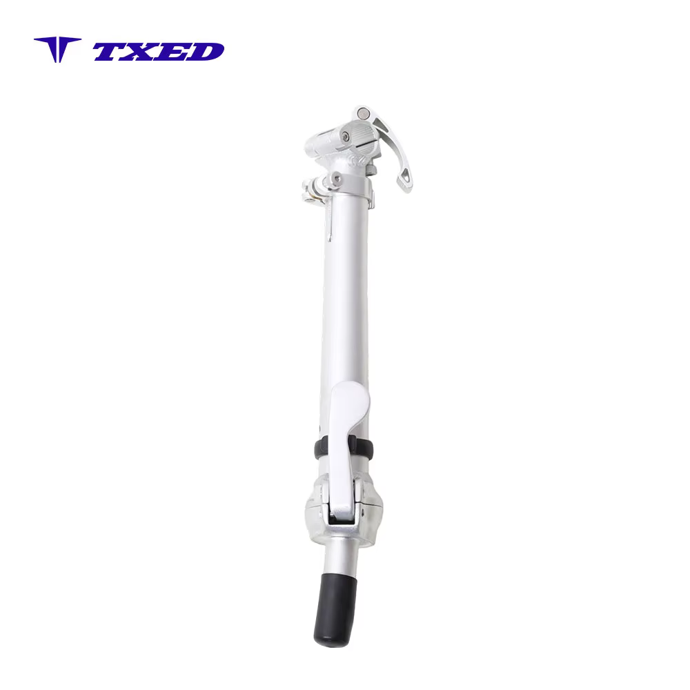Silver Telescopic Quick-Release 25.4mm Handlebar Clamp Bike Stem with 8 Right Fold and Safety Wire for Electric Bicycle detail image 1