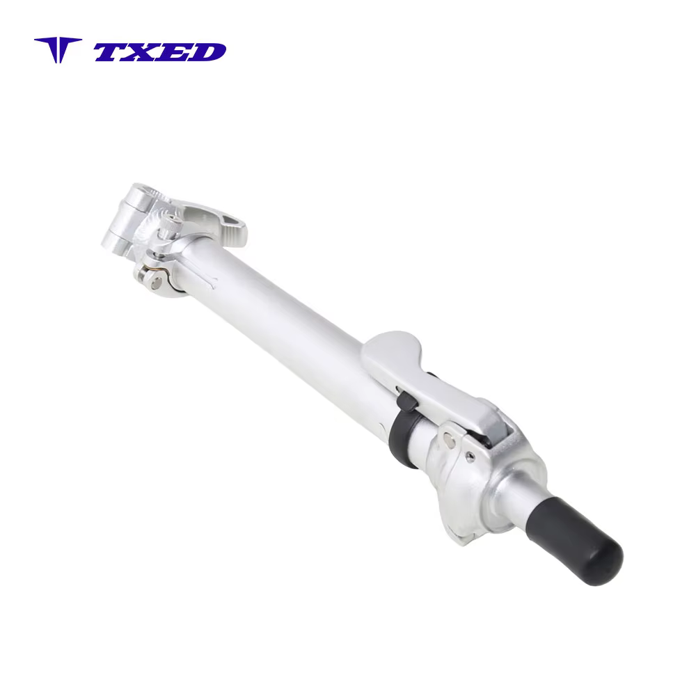 Silver Telescopic Quick-Release 25.4mm Handlebar Clamp Bike Stem with 8 Right Fold and Safety Wire for Electric Bicycle detail image 2
