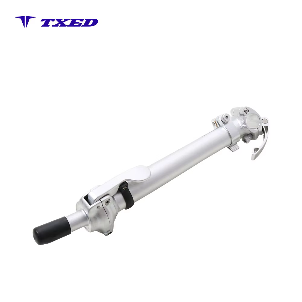 Silver Telescopic Quick-Release 25.4mm Handlebar Clamp Bike Stem with 8 Right Fold and Safety Wire for Electric Bicycle detail image 6