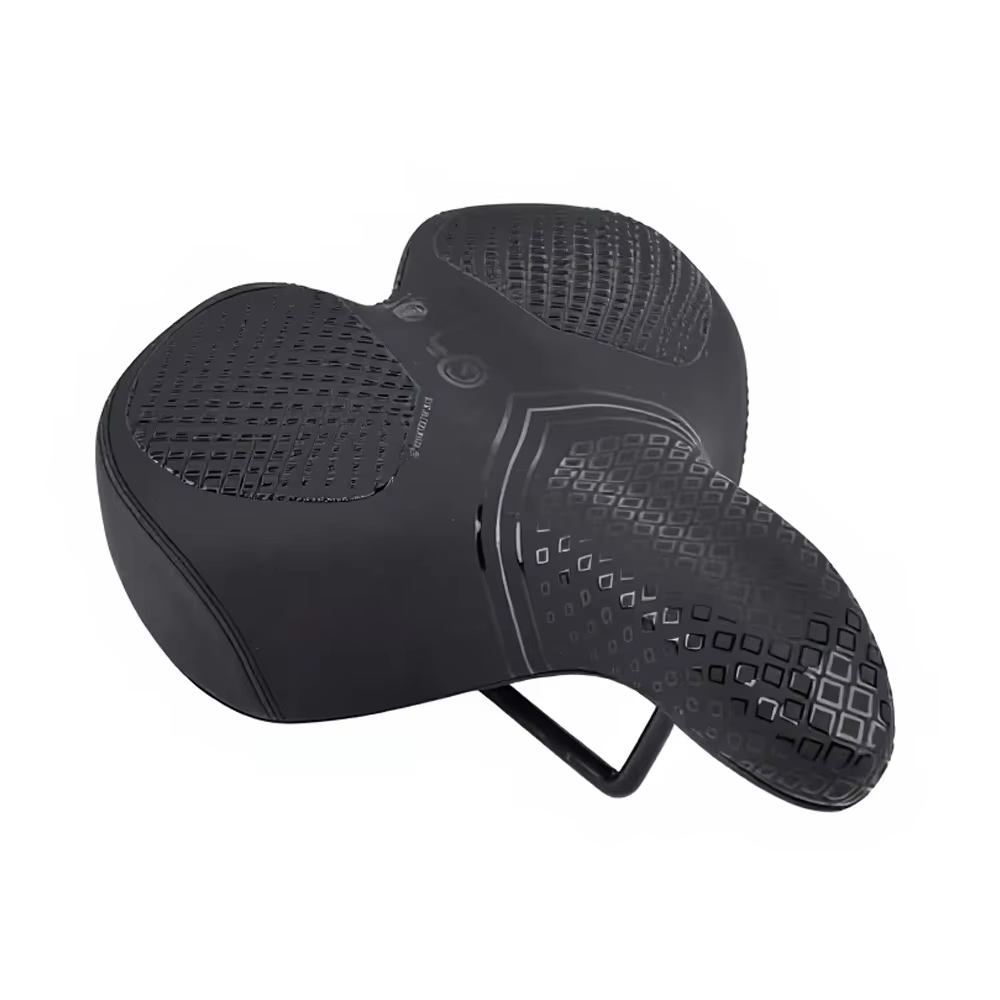 Simple PU Leather Foam Inflatable Adjustable Air Cushion Bike Seat with Hand Pump Quick Release Valve 3 Textures MTB E-bike