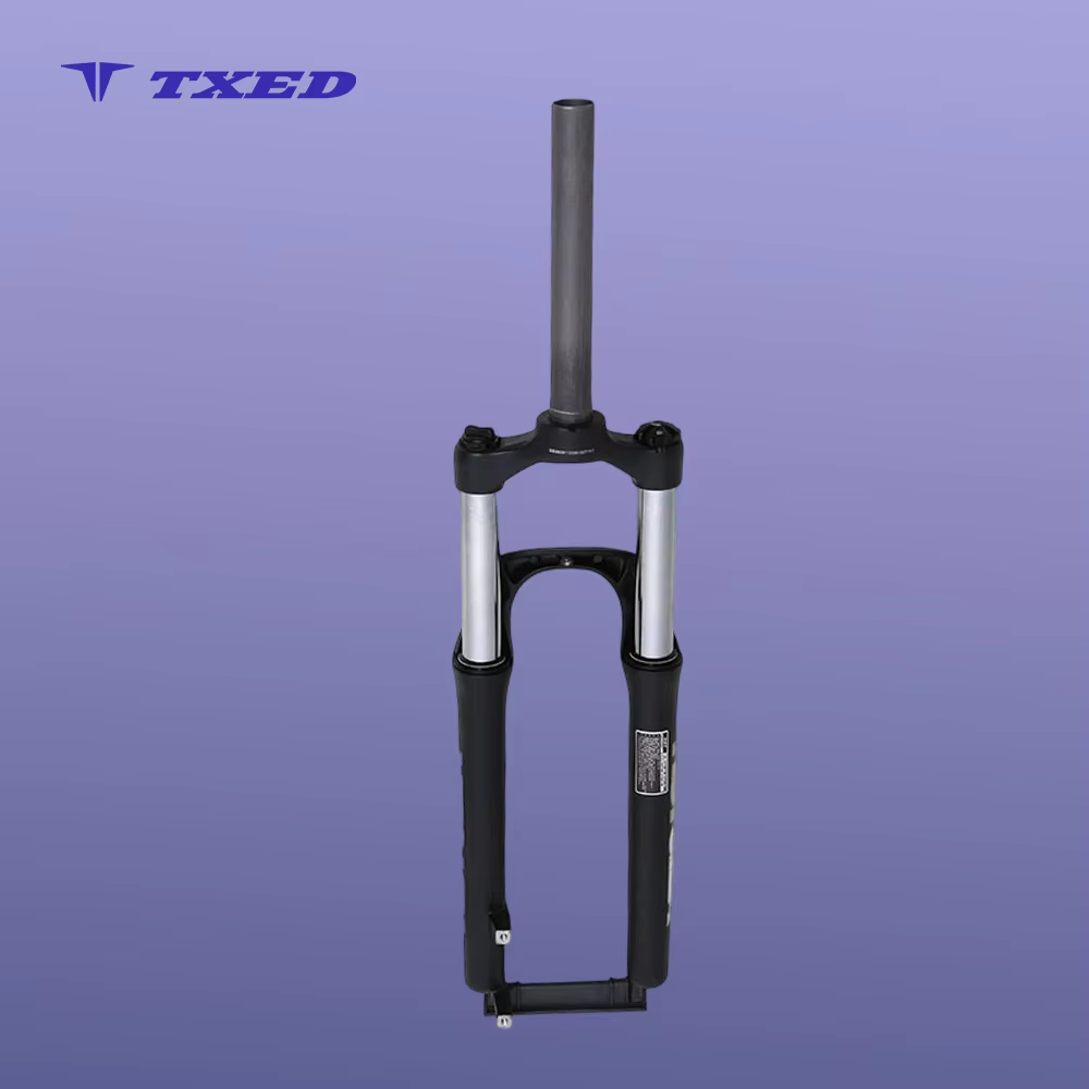 Suspension Front Fork Aluminum Alloy 26 Inch Hydraulic Lockout Disc Brake Coil Spring Straight Steerer for Electric Bicycle