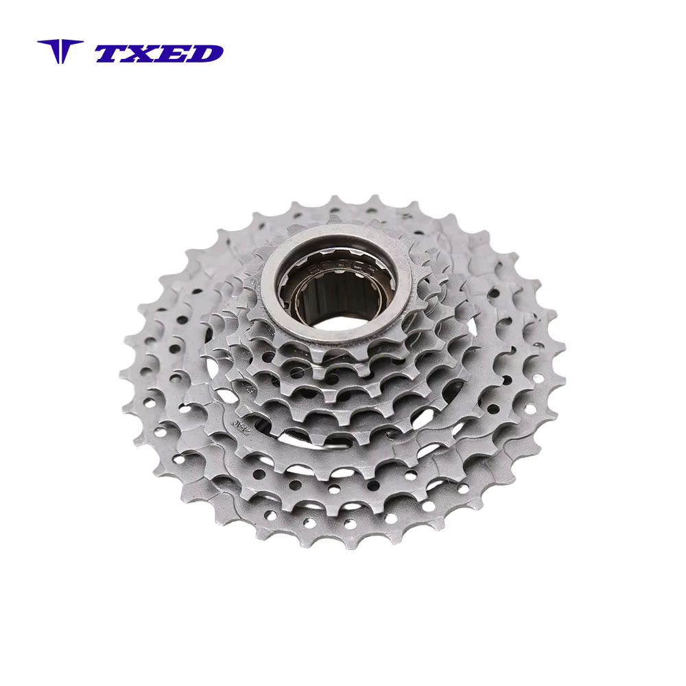 Threaded Freewheel Cassette for Mountain Bike 13-32T Sprocket Steel Material Bicycle Freewheel LONGYI LY-3008CHJ 8-speed Sand detail image 1