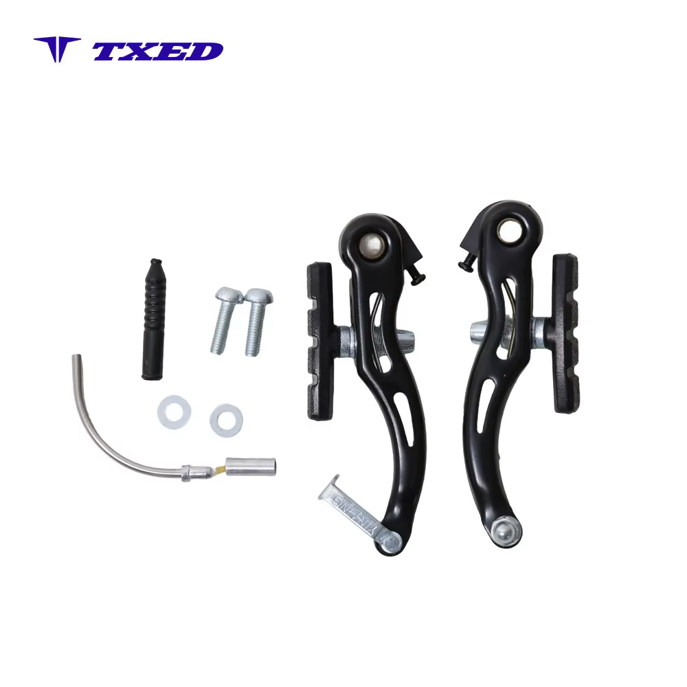 YingLong TX-117 Bicycle V Brake Black Aluminum Alloy Arms 90 Degree Noodle Adjustable 22MM Bolts Anti Slip Pads Internal Brake
